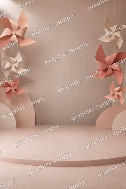 Peach paper pinwheels — watermarked background preview