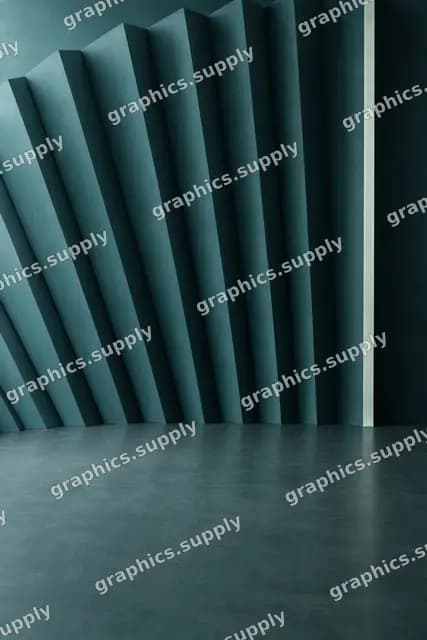 Deep teal radial fins — watermarked background preview